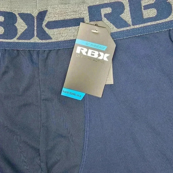 RBX Boxer Briefs blue/gray 9" inseam NWT Medium or Large - Picture 4 of 6